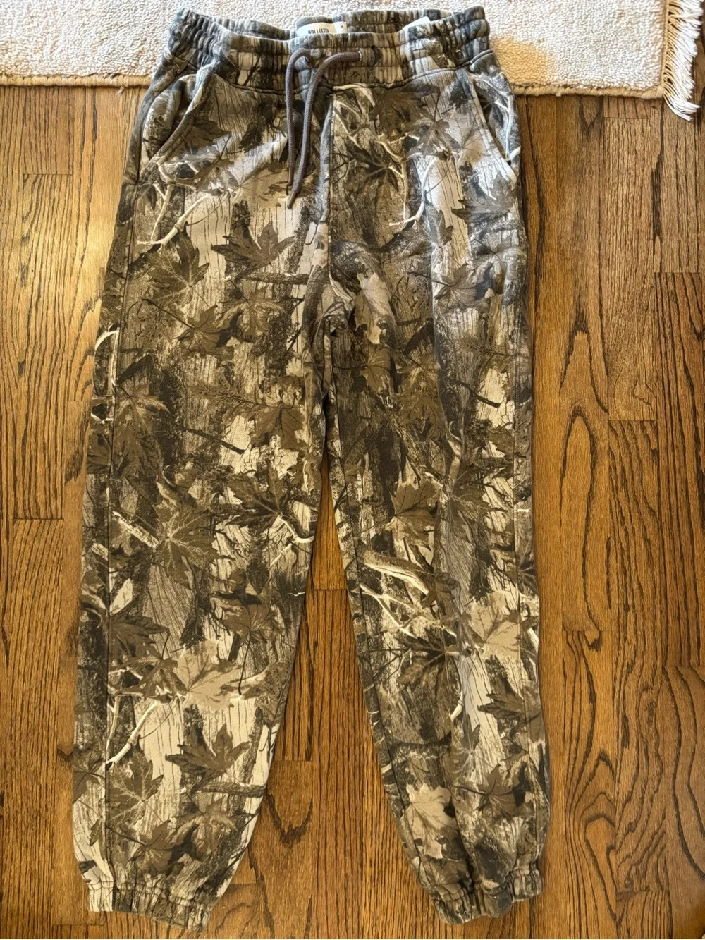 Hollister Men's Camouflage Drawstring Joggers in Brown & Tan
